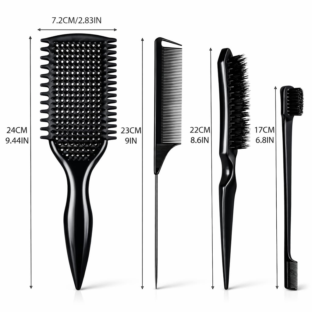 4-in-1 Detangling Brush Set Lightweight