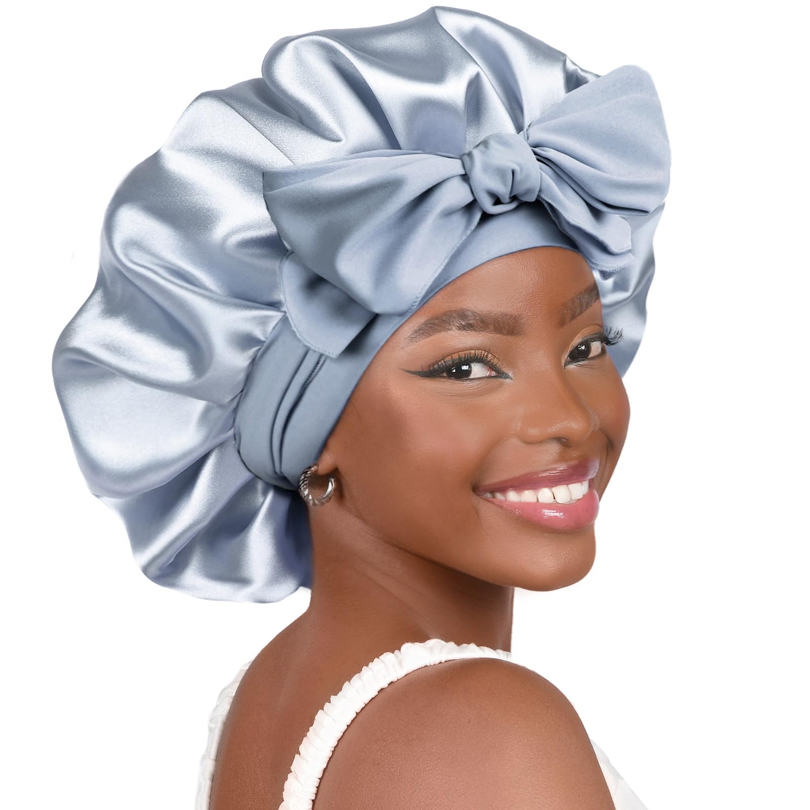 Adjustable Silk Bonnet for Sleeping Women Double Layer Satin Bonnet