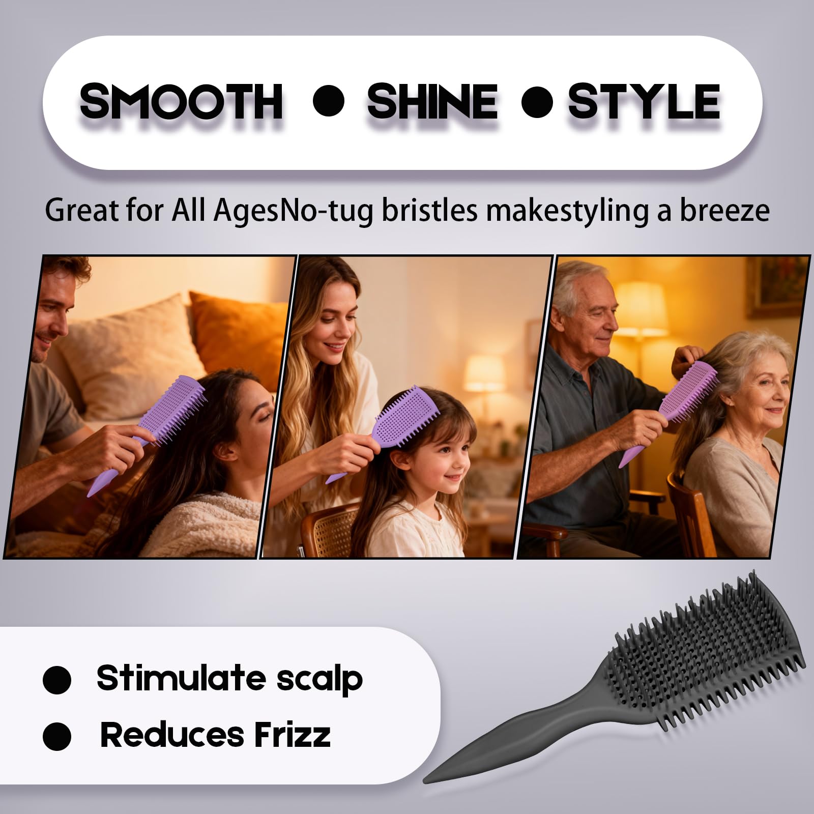 4-in-1 Detangling Brush Set Lightweight