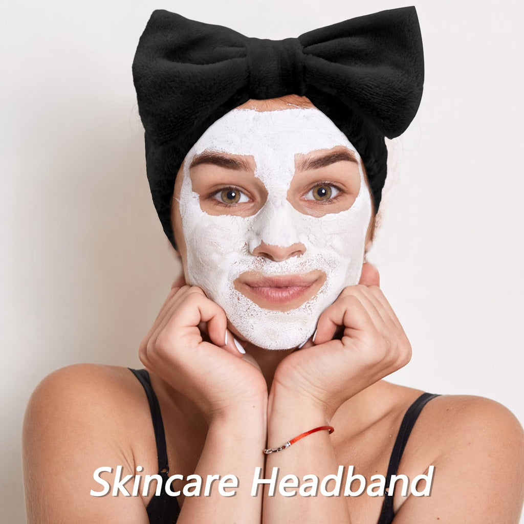 Spa Headbands 5 Pcs Bow Tie, Hair Band, Hair Clips Wristband Set