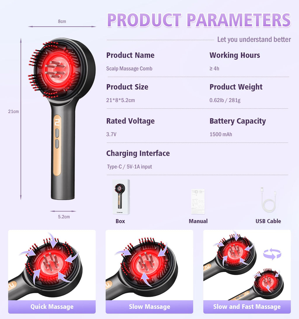 Electric Scalp Massager, 3-in-1 Hair Oil Applicator & Cordless Electric Head Massager
