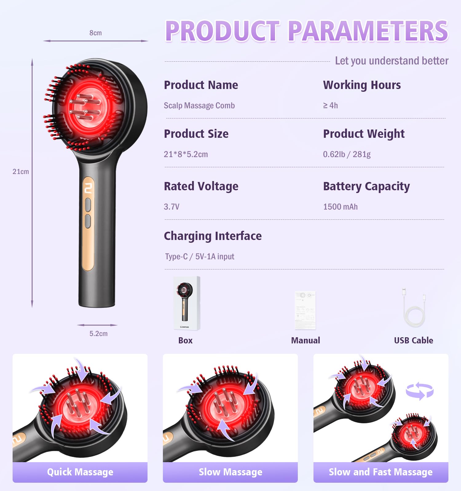 Electric Scalp Massager, 3-in-1 Hair Oil Applicator & Cordless Electric Head Massager